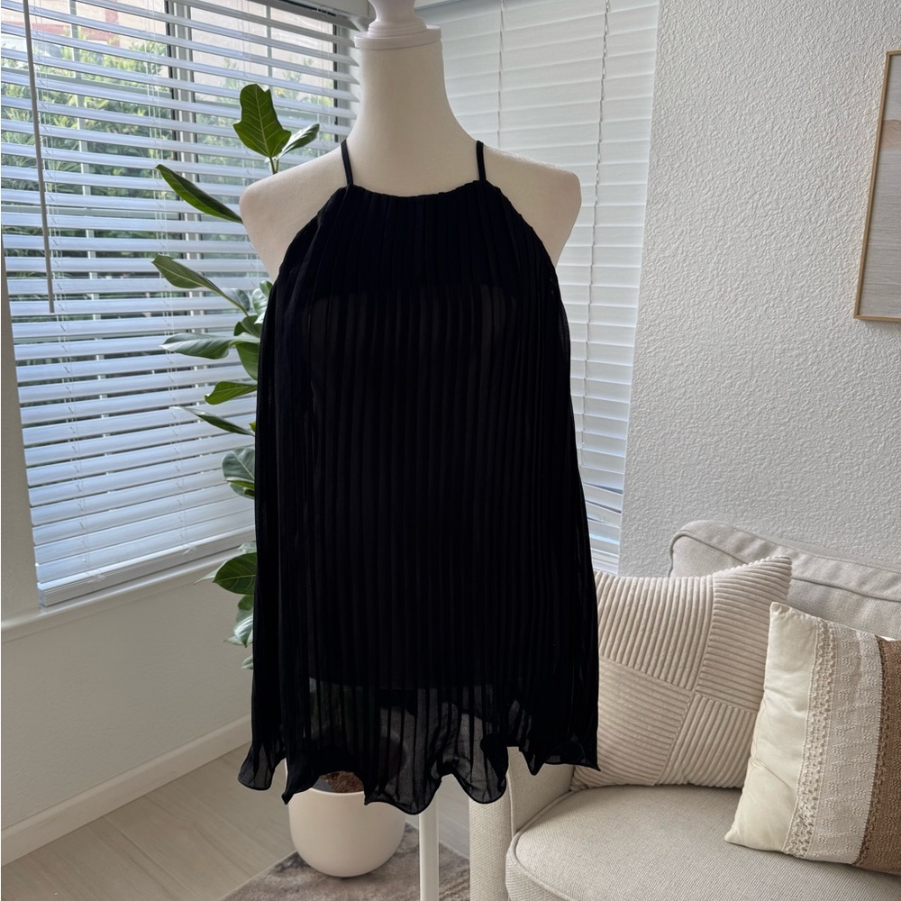 Black Pleated Blouse